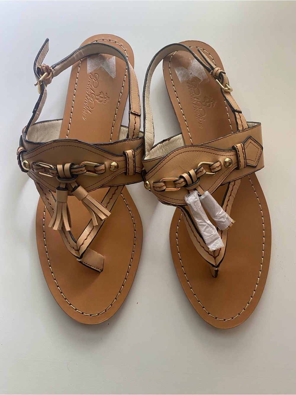 Brooks Brothers Tan Leather Sandals / Size 8 / NWOT